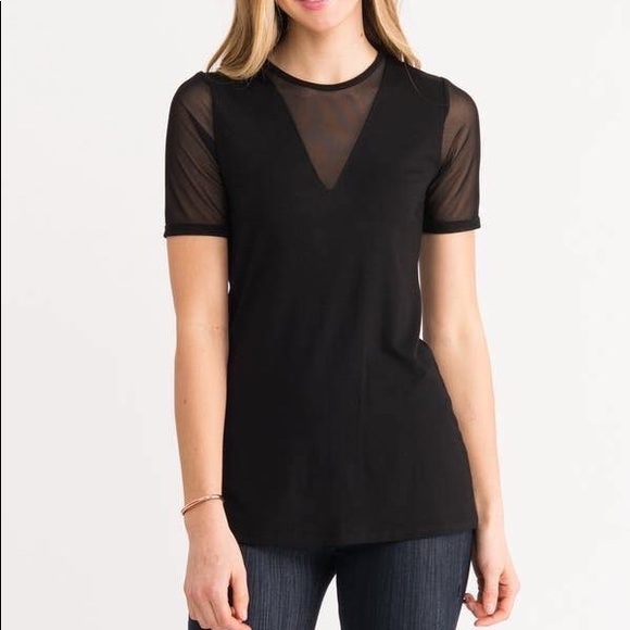 sheer v neck top